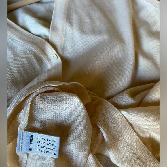 TSE Cashmere V-Neck Sweater Cardigan Peach Salmon Small Flaw - Picture 4 of 6